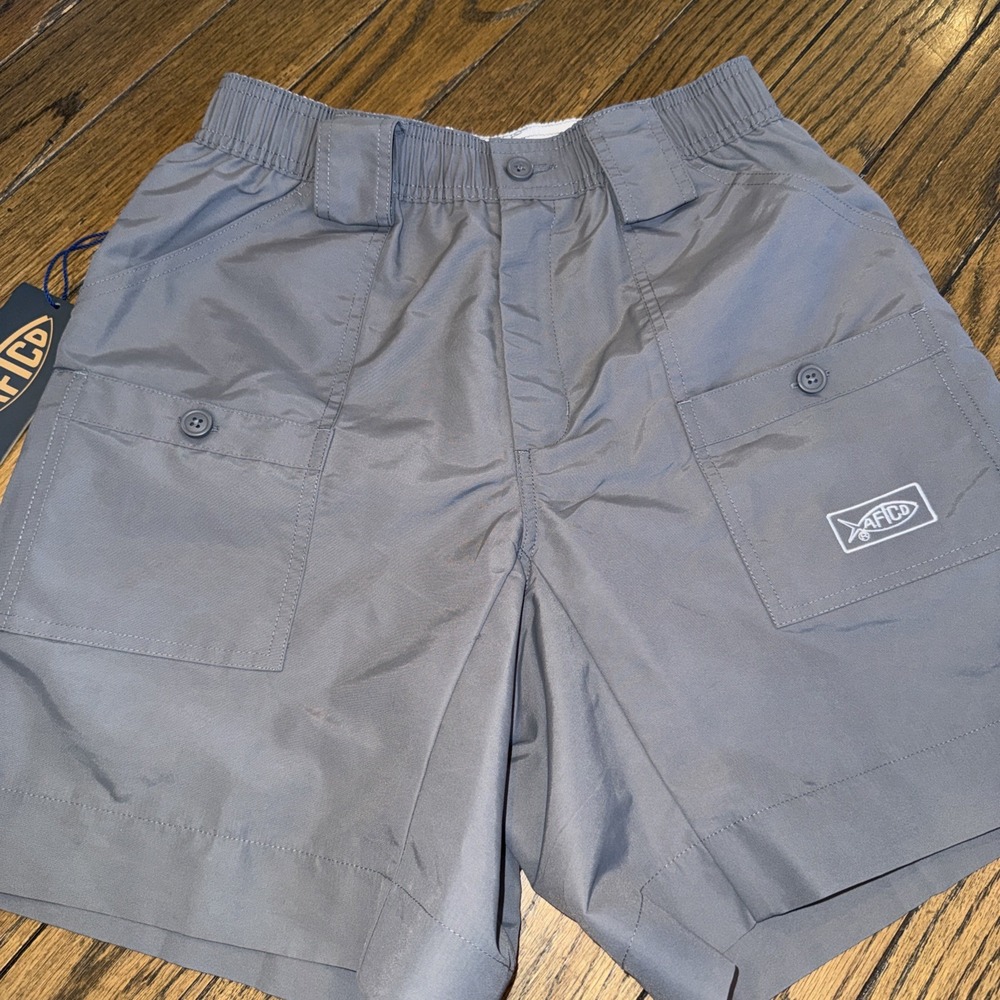 AFTCO Original Fishing Shorts Men's 30 Charcoal 8" Inseam UPF 50 Nylon New